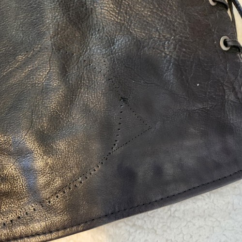 BIKER HILL LEATHER Men's XLT Black Side Tie Distressed Leather Biker Vest READ - Picture 21 of 24