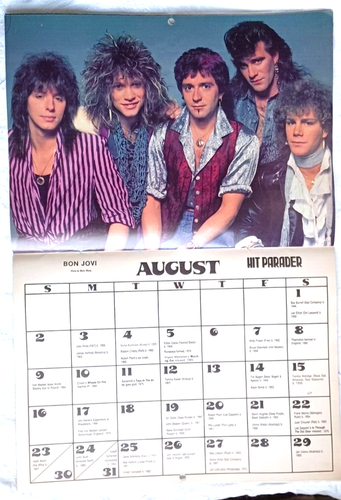 HIT PARADER Heavy Metal Calendar 1987 Bon Jovi, Motley Crue Near MINT Q5 - Picture 3 of 5