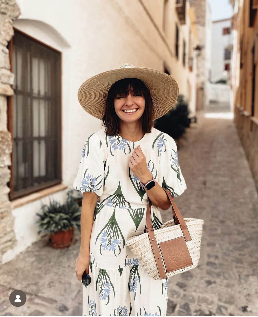 ZARA NEW WOMAN PUFF SLEEVES PRINTED LINEN BLEND MIDI DRESS