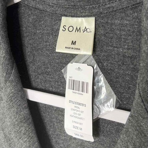 Soma Camicia Adulto M Erica Quarzo Modal Manica Lunga Tacca-Collo Pigiama Donna - Foto 2 di 6