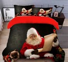 3D Weihnachtsmann Rot M754 Weihnachten Steppdecke Bettbezug Christmas Bett Fay