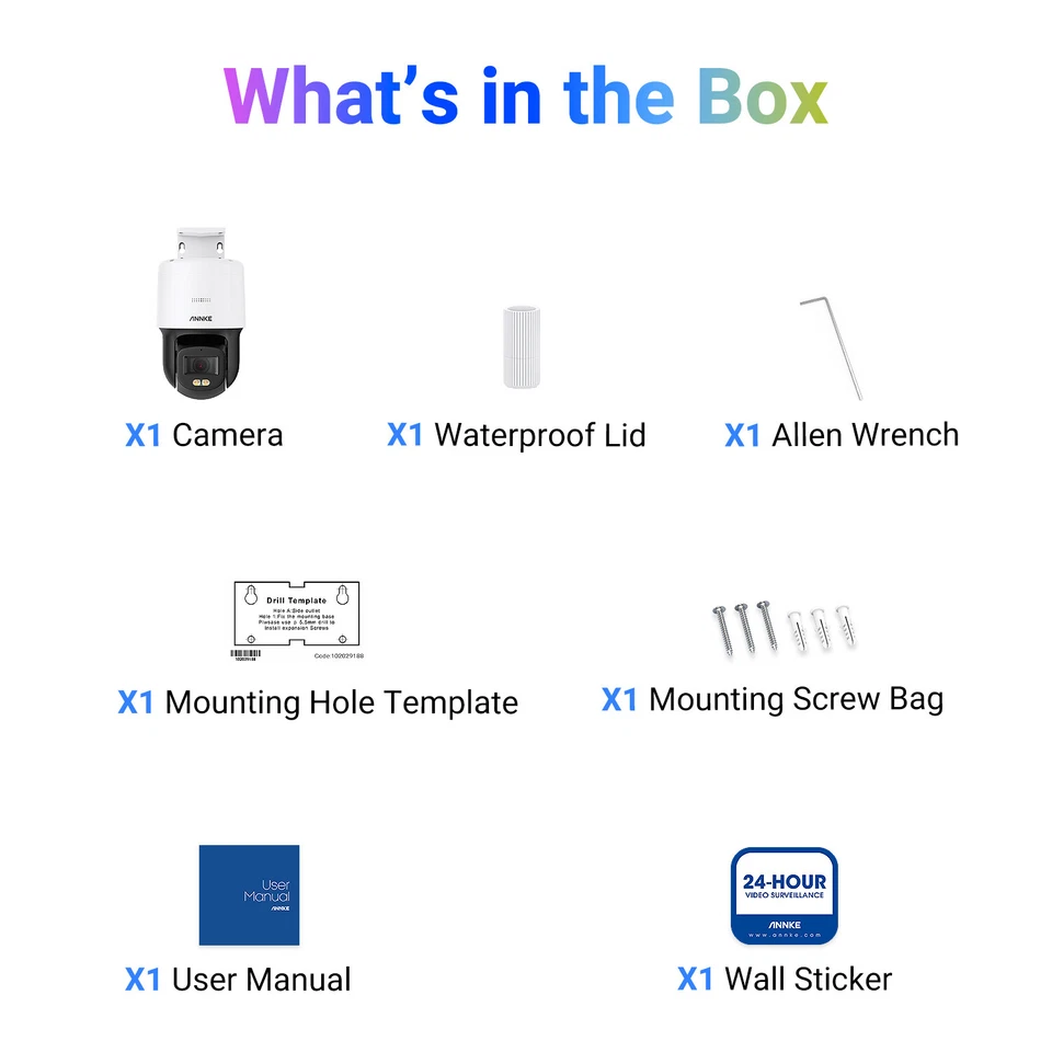 Cámara IP ANNKE 3K 5MP PoE de seguridad PT color visión nocturna audio bidireccional H.265+ Foto 2 de 4