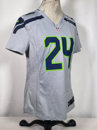 Marshawn Lynch #24 Seattle Seahawks NFL NIKE Grey Away Game Jersey Womens MEDIUM - Picture 11 of 17