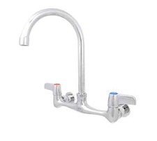 BK Resources BKF-8W-8G-G 8" Splash Mount NO LEAD Faucet Std Duty w/ 8" Gooseneck