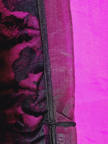 VINTAGE LACE SEMI SHEER Pantie SZ M Second Skin Black - Picture 6 of 6