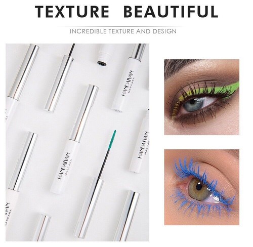 Colour Mascara Waterproof Fast Dry Eyelashes Curling Lengthening Makeup Eye Lash - Picture 5 of 20