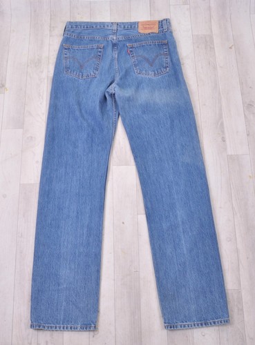 LEVIS Vintage 751 Jeans 34/36 Blue Denim Straight Leg Levi's Red Tab Rockabilly - Picture 6 of 13