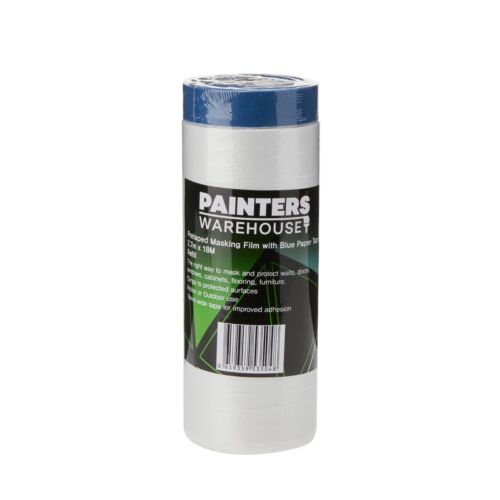 Pre-taped Masking Film Refills 2.7m x 18M Set of 8 Rolls including Two Dispenser - Picture 6 of 9
