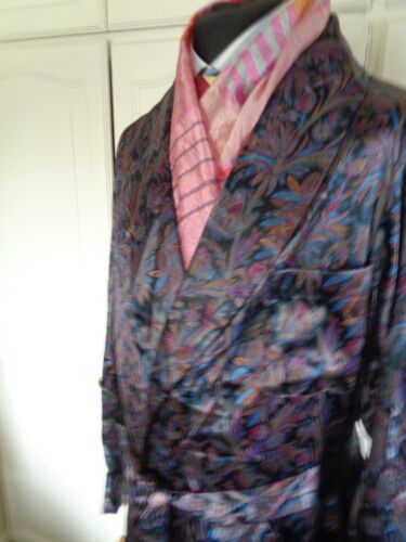 FORTNUM & MASOM LONDON PURE SILK DRESSING GOWN , LINED IN SILK SIZE L - Picture 4 of 14