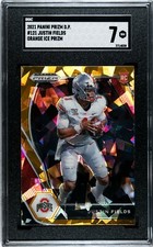 2021 Panini Prizm Draft Picks Justin Fields #121 Orange Cracked Ice SGC 7 NM