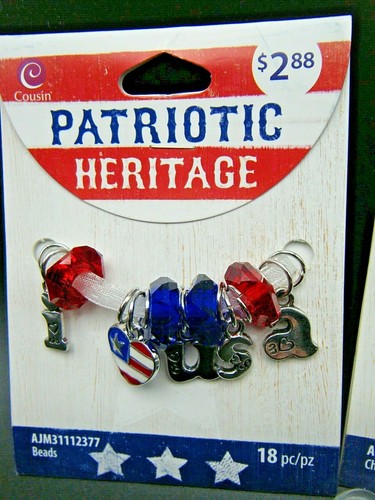 Collectible Vintage Patriotic Charms Silver Tone & Color Enamel - Picture 2 of 4