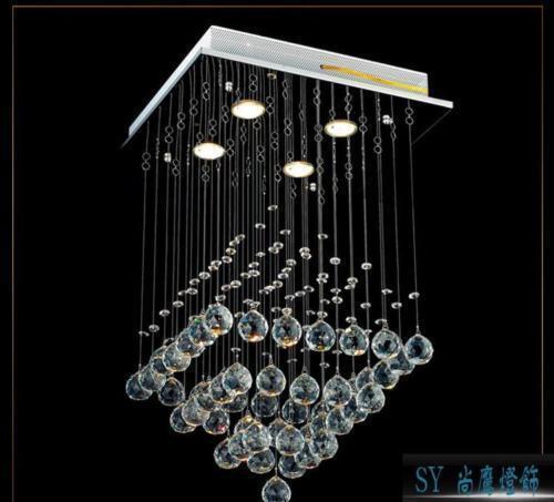 Modern Luxury LED Crystal Pendant Lamp Villa Living Room Rain Drop Ceiling Light - Picture 7 of 10