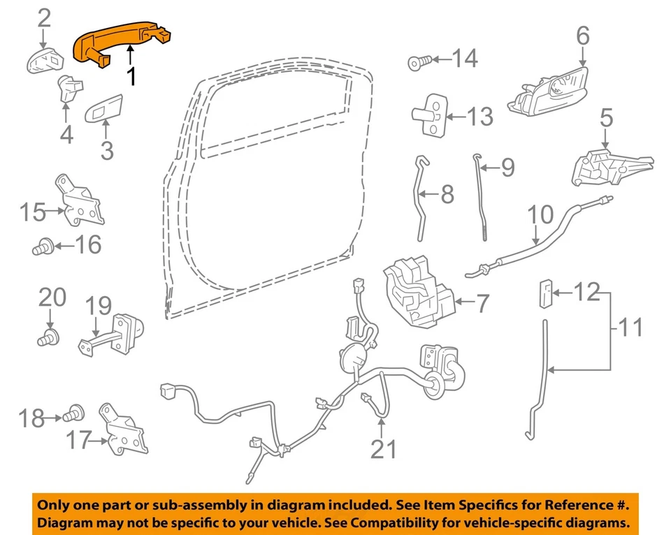 Used Front Exterior Door Handle fits: 2014 Buick Encore front Front Grade A Foto 3 de 4