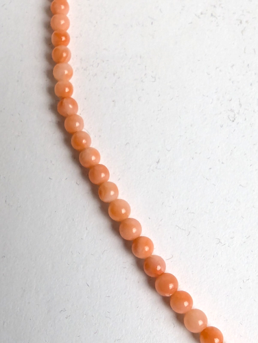 Vintage Genuine Pink Angel Skin Coral 3mm Bead Necklace 18 inches - Picture 5 of 6
