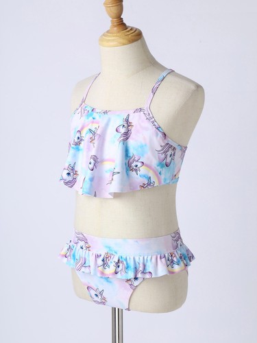 Mädchen Bikini Set Badeanzug Hawaiian Strand Bademode Meerjungfrau Schwimmanzug - Bild 17 von 18
