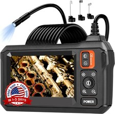 Cámara de boroscopio con luz cámara de serpiente impermeable IP67 16,5 pies NEW