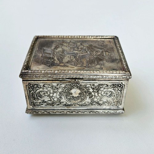 Antique French Trincket Box Engraved Silver Plated Meissonier & Bottini - Picture 16 of 16