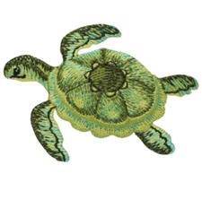 Sea Turtle Applique Patch - Sea Animal Embroidered Badge 2.5" (Iron Or Sew On)