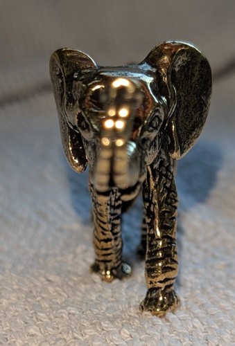 Elephant Gold Lustre Antique Good Luck Charm C U Miniature Feng Shu Dumbo Man UK - Picture 17 of 24