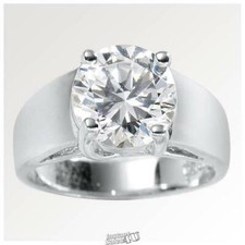Women's 10mm Cubic Zirconia Solitaire Ring Size 7 Silver Sterling Silver