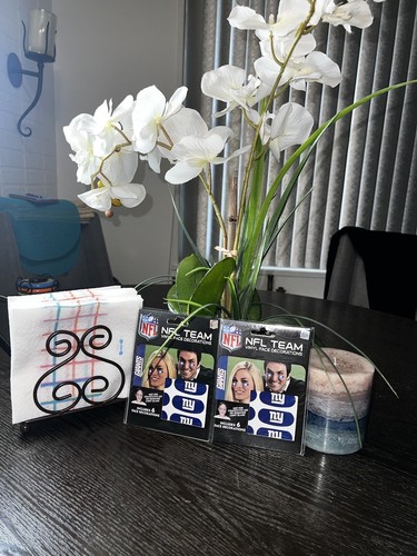 New York Giants NFL Vinyl Face Decorations 12 Pack under Eye Strips [Brand New] - Picture 3 of 10
