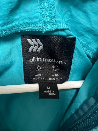 Girls all in Packable Jacket Teal Blue All In Motion Size-XL 16 - Picture 5 of 9