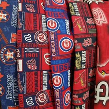 MLB Baseball Cotton Fabric by the 1/4 Quarter Yard - PICK TEAM - 9