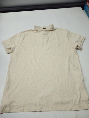 Polo Ralph Lauren Custom Fit Beige Brown Polo Shirt Men's Size L - Picture 4 of 5