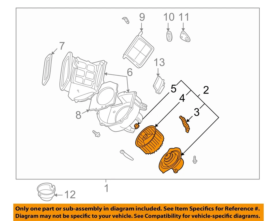 二手暖通空调鼓风机电机 适合:2003 年日产 Frontier A 级 — 第 3/4 张图片