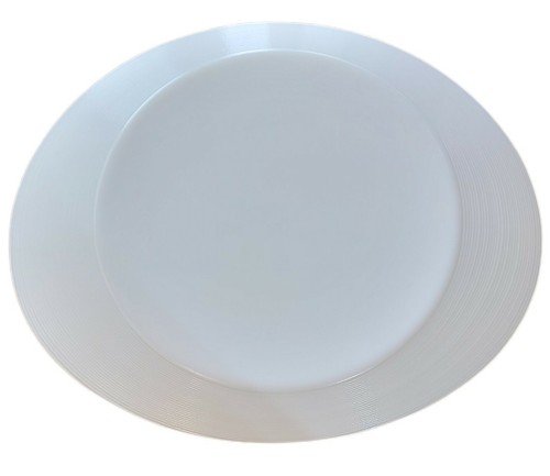 Bormioli Rocco Prometeo Steak Plate White Opal Glass 12.5" x 10" Made in Spain - Picture 2 of 5