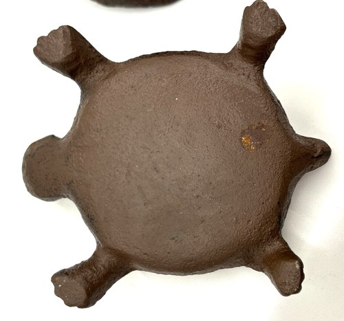 Cast Iron Turtle Hide A Key Box Distressed Brown Garden Decor Figure Key Keeper - Picture 6 of 14