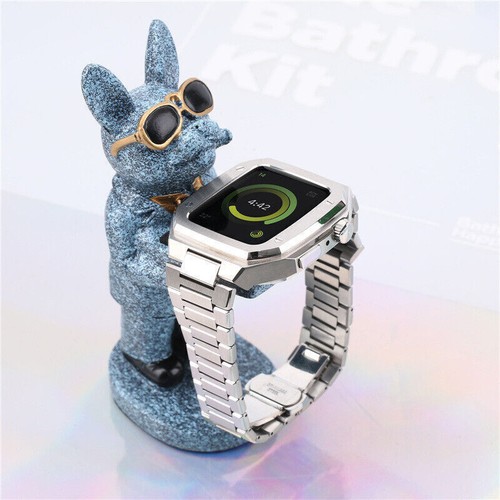 Modification for Apple Watch 9 8 7 Stainless Steel Mod Kit Armor Case Band Strap - Picture 42 of 45
