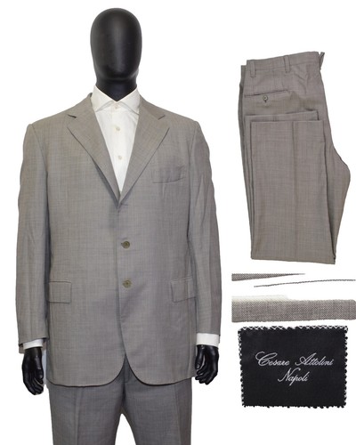 Cesare Attolini Gray Wool Striped Suit - 44/54 - (CA2162218