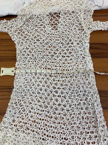 ANTIQUE 1920’s 30’s RICK RACK LACE DRESS WHITE LACE HANDMADE BEAUTIFUL SMALL - Picture 10 of 12