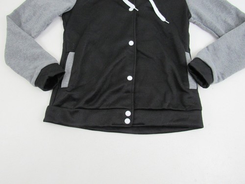 Boys Size Small Gray & Black Classic Snap Button-Up Hoodie - Picture 3 of 10