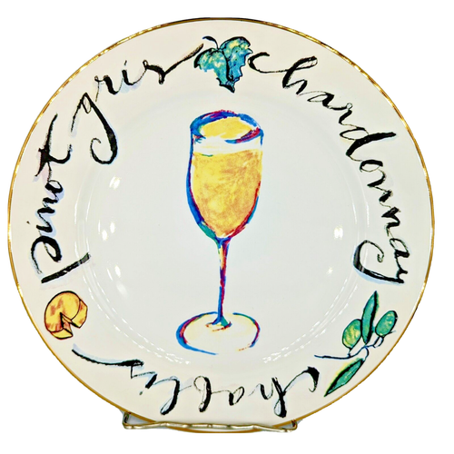 Rosanna Studios Cheers Set Of 4 Salad Plates 8 In in original box - Picture 4 of 8
