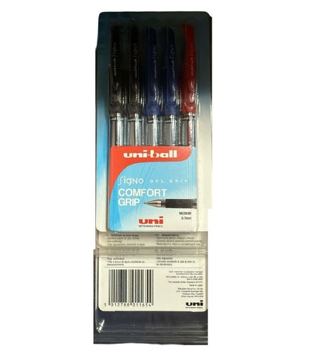 Uni-ball Signo Gel Comfort Grip Rollerball Gel Pen Assorted Ink 0.7mm Medium Nib - Picture 1 of 4