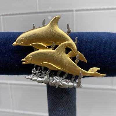 Two Playful Dolphins Charm Sterling Silver - Made in the USA Two Playful Dolphins Charm Sterling Silver - Made in the USA