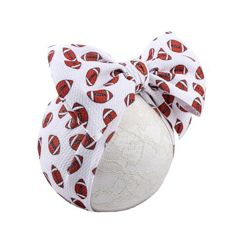  Diademas de fútbol para bebés niñas deportes estampados lazo diademas anchas fútbol - Imagen 1 de 7