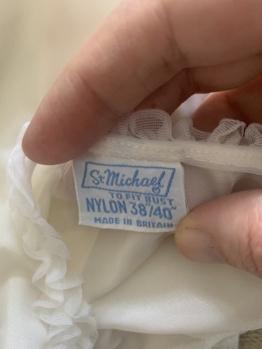 Vintage St Michael Babydoll Nightdress 38 - 40 Bust - White Sheer Ruffles M&S 12 - Picture 8 of 8