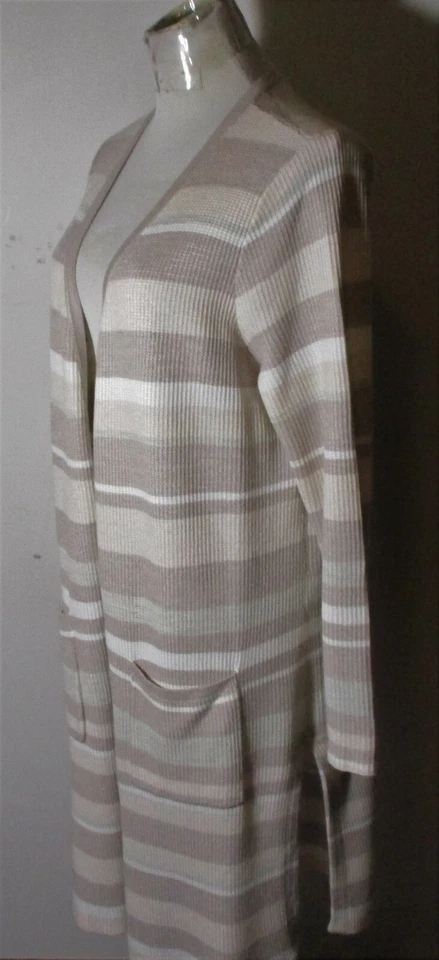 FOXCROFT Taupe Long Sleeve Cardigan Duster Sweater Size M - Image 4 of 4