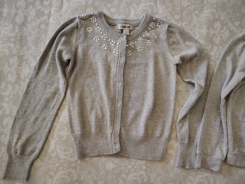 Disney Junior Minnie Mouse Sweatshirt Cherokee Gray Cardigan Sweater Small 6 LOT - Picture 3 of 5