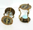 Antique Maritime Marine Brass Nautical Vintage Star Sand Timer Hourglass Decor