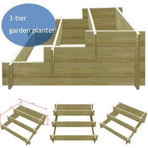 3 Tiers Wooden Raised Vegetable Garden Bed +Elevated ...