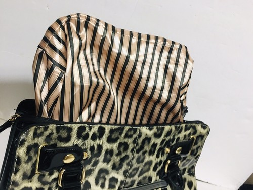 Brecho Da Cris Handbag Leopard Animal Print Black and Gray Purse - Picture 5 of 10