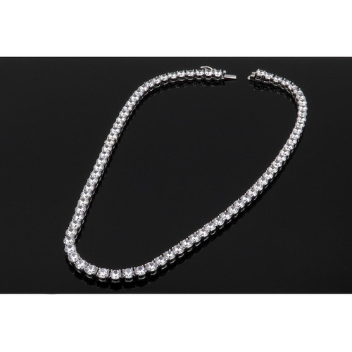 20" Cubic Zirconia Tennis Necklace 67TCW Round 925 Solid Sterling Silver 6mm - Picture 7 of 8