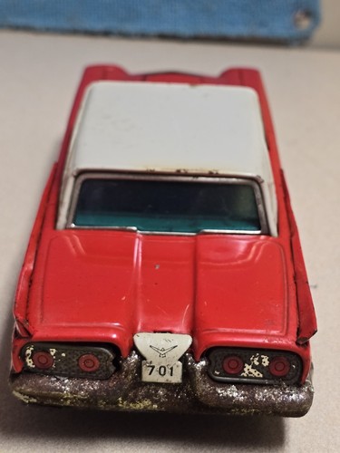 1958 Ford Thunderbird Tin Friction Car By Bandai Japan In Excellent Condition! - Picture 4 of 6