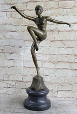 ART DECO TALL CLASSIC DANCER SIGNED CHIPARUS BRONZE FIGURINE STATUE SCULPTURE