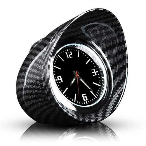 Car Quartz Clock Interior Carbon Fiber Dashboard Watch With Self-adhesive Base - Picture 4 of 5