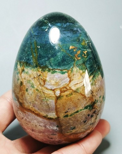 598g NATURAL POLISHED POLYCHROME JASPER EGG From Madagascar - Picture 3 of 10